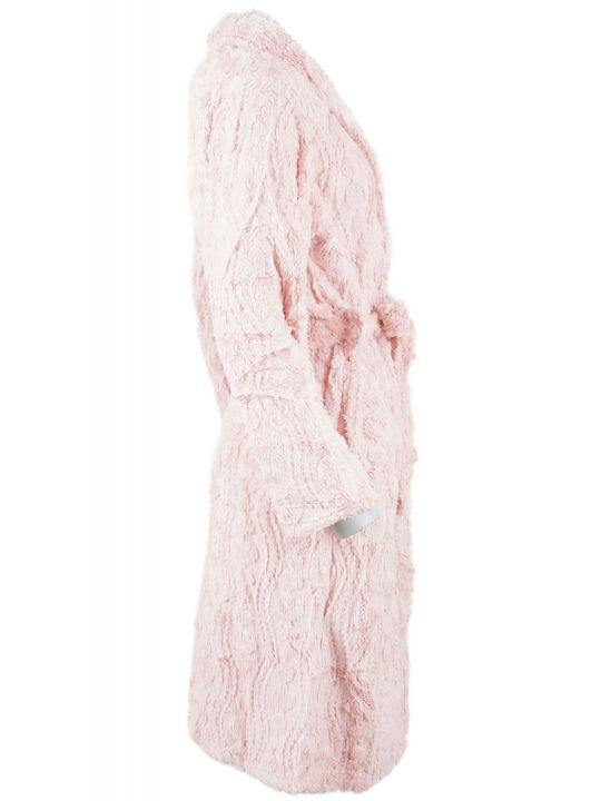 G Secret Winter Women's Fleece Robe Pink