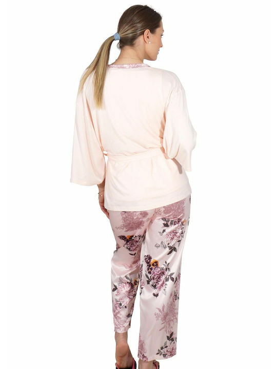 G Secret Winter Women's Pyjama Set Satin Pink