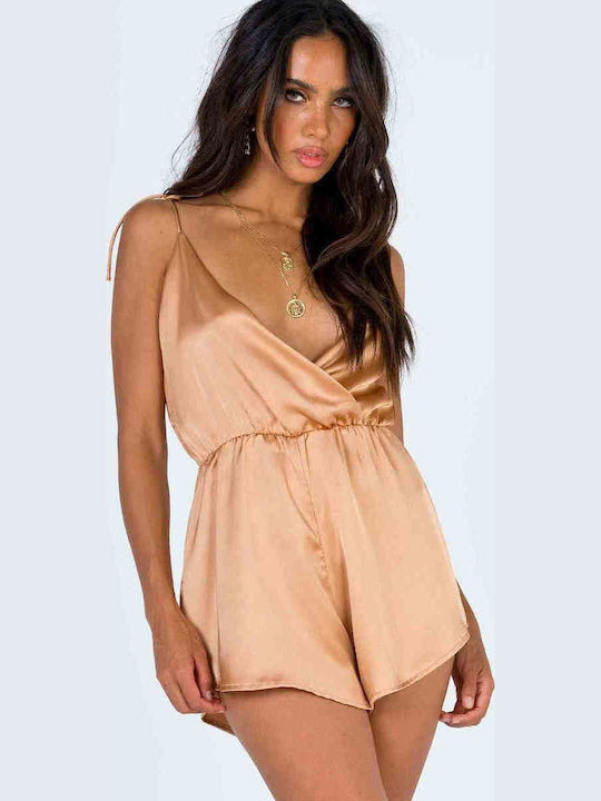 Merry See Sommer Satin,σατεν Damen Nachthemd Braun