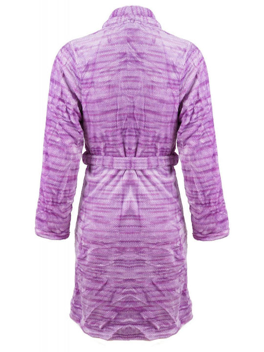 G Secret Winter Women's Fleece Robe Lilac