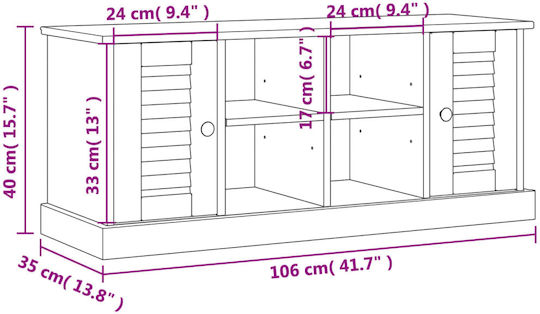 Vigo Entry Furniture with Shoe Rack 106x35x40cm