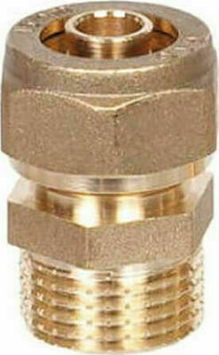 Pipe Elbow Fitting Brass 1/2" Male 16mm