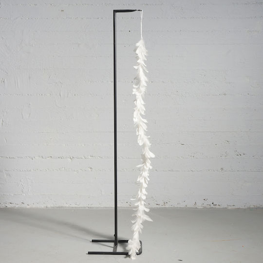 Supergreens Weihnachtliche Girlande Plastik Weiß 150cm 1Stück mit Federn