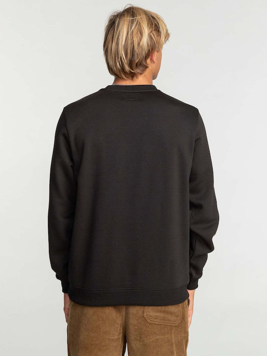 Crew Neck Φούτερ με Κουκούλα Μαύρο