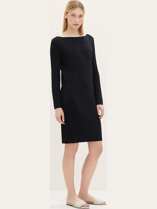 Midi Knitted Dress Navy Blue