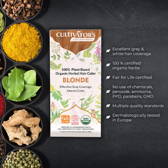 Cultivator Organic Kräuter Haarfärbemittel 3 Blonde 100g