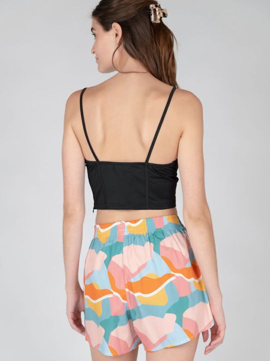 Γυναικείο Καλοκαιρινό Crop Top με Τιράντες Μαύρο