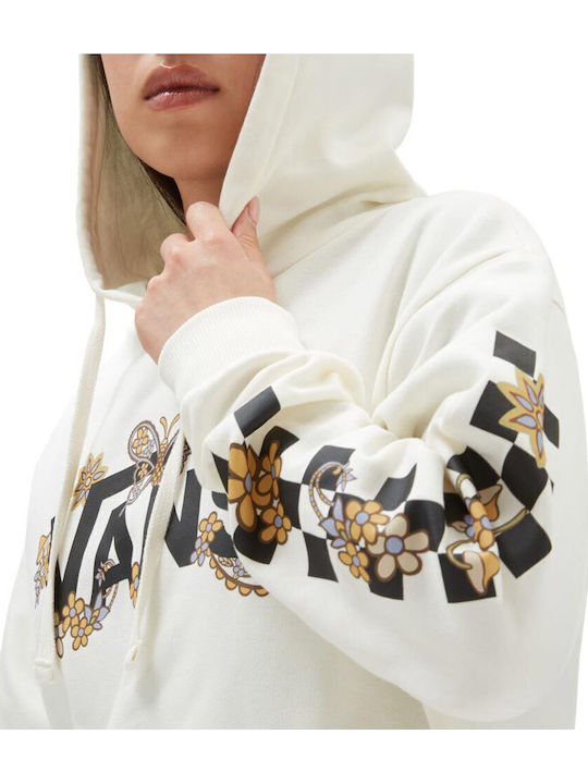 WYLD Trippy Paisley BFF Μακρύ Γυναικείο Φούτερ με Κουκούλα Λευκό