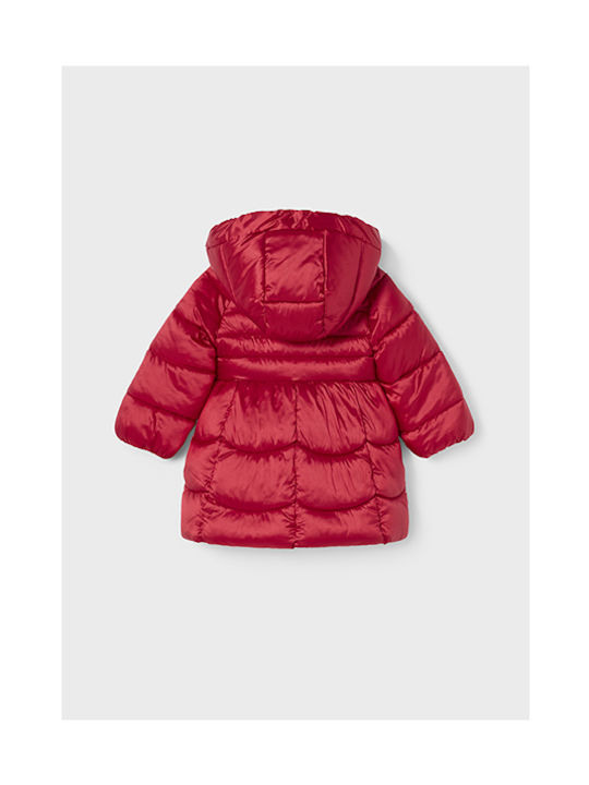 Mayoral Girls Quilted Coat Red with Ηood