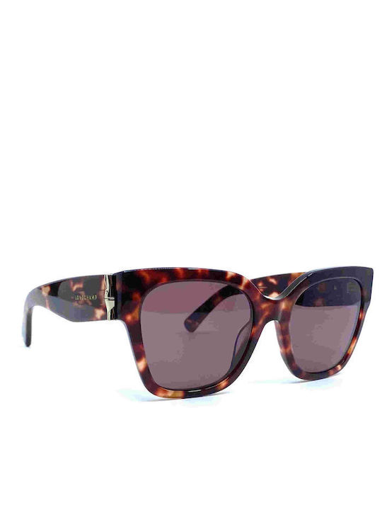 Longchamp Women's Sunglasses with Brown Tartaruga Plastic Frame and Brown Lens LO732S 640
