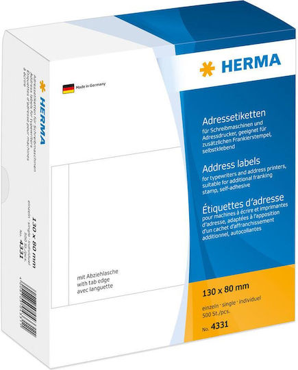 Herma Small Adhesive Labels in White Color 130x80mm