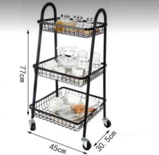 Commercial Kitchen Food Cart for Dish Baskets H30.5xW77xD45cm