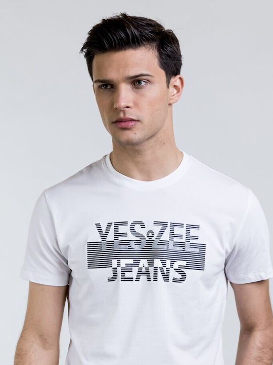 Yes Zee Ανδρικό T-shirt Κοντομάνικο Λευκό