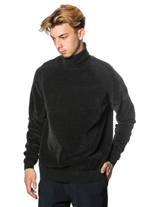 RRD Men's Long Sleeve Sweater Turtleneck Gray