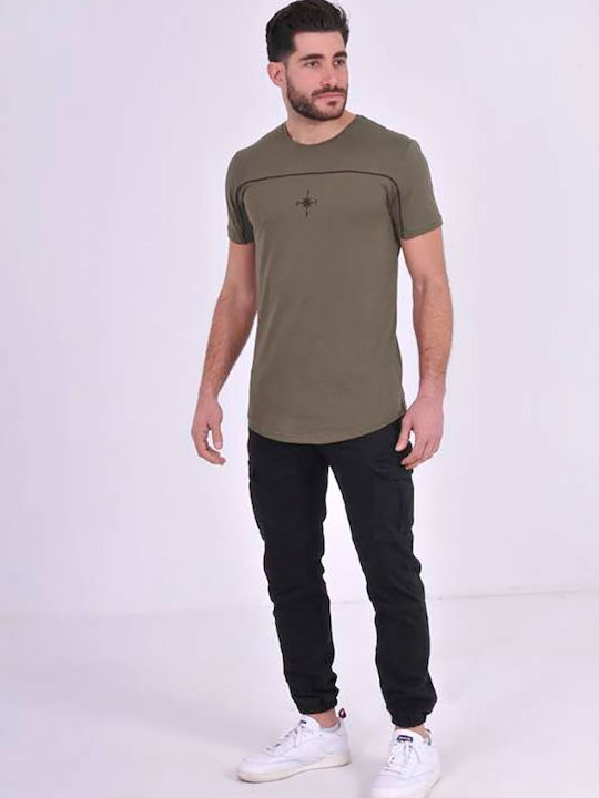 Clever Men's Short Sleeve T-shirt Khaki