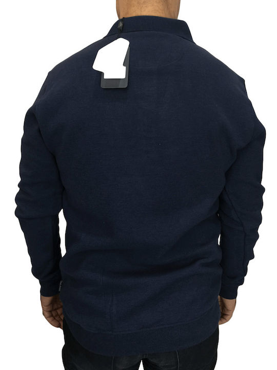 Side Effect Herren Langarm-Pullover Polo Marineblau