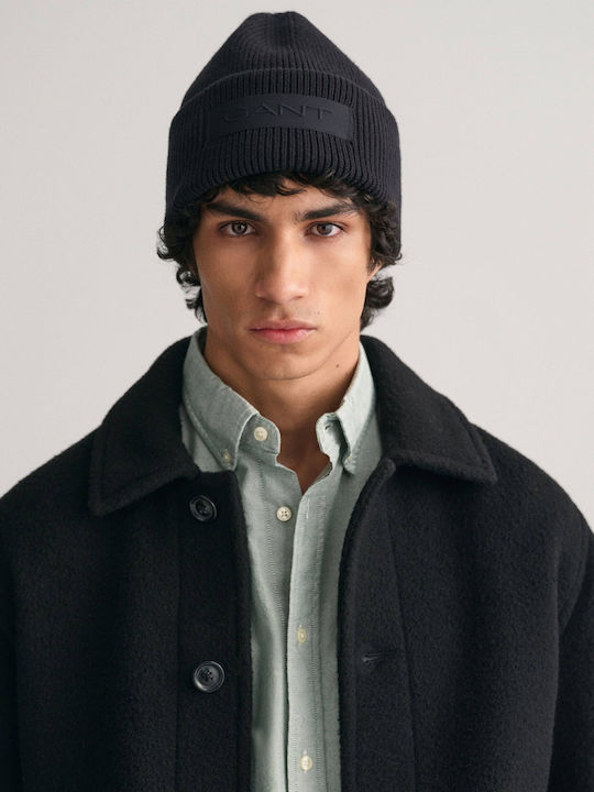 Gant Beanie Unisex Σκούφος Πλεκτός σε Μαύρο χρώμα