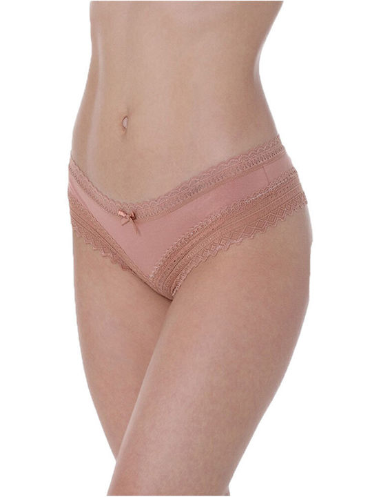 Γυναικεία String 2Pack με Δαντέλα Nude