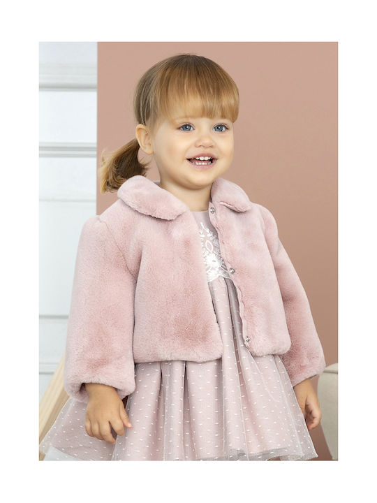 Abel & Lula Girls Fur Coat Pink