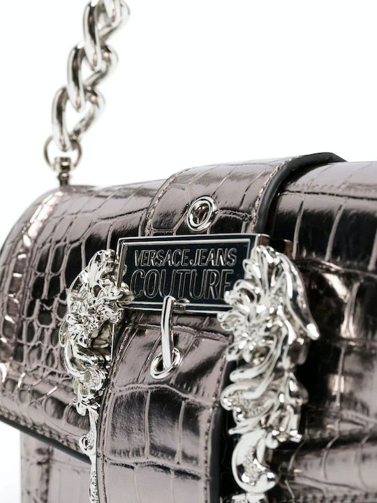 Versace Baroque Buckle Γυναικεία Τσάντα Ώμου Ασημί