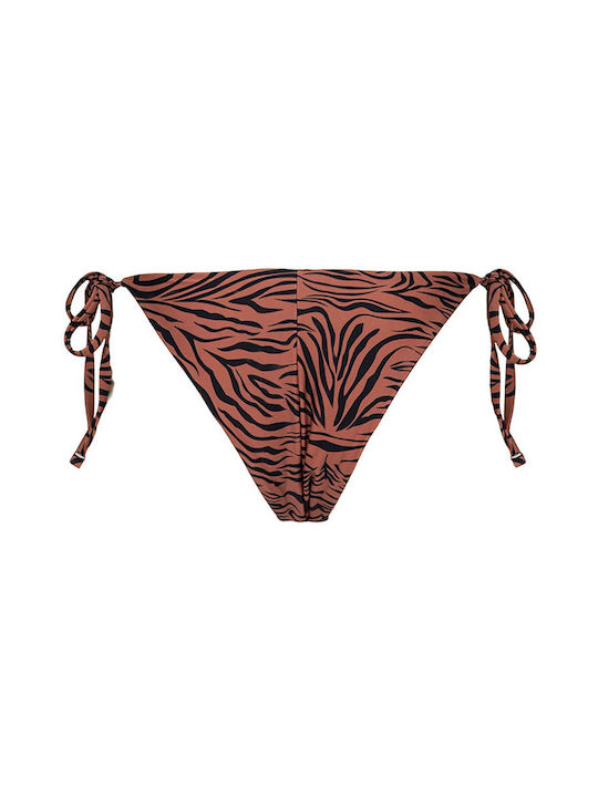 Solano Swimwear Bikini Slip with Ties Brown