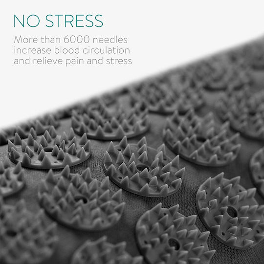 Navaris 2-in-1 Acupressure Mat and Pillow Set Matte Massage Akupressur für den Nacken & den Körper Gray
