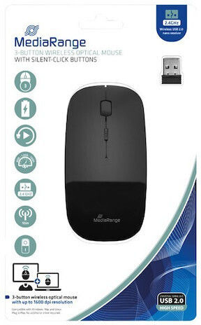 MediaRange MROS215 Wireless Mouse Negru lucios