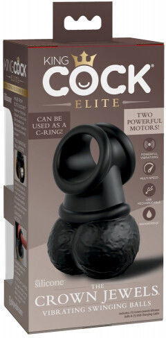 Pipedream King Cock Elite Δονούμενο Δαχτυλίδι Όρχεων Μαύρο D-236634