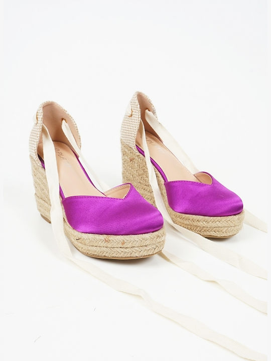 Piazza Shoes Women's Fabric Platform Espadrilles Purple