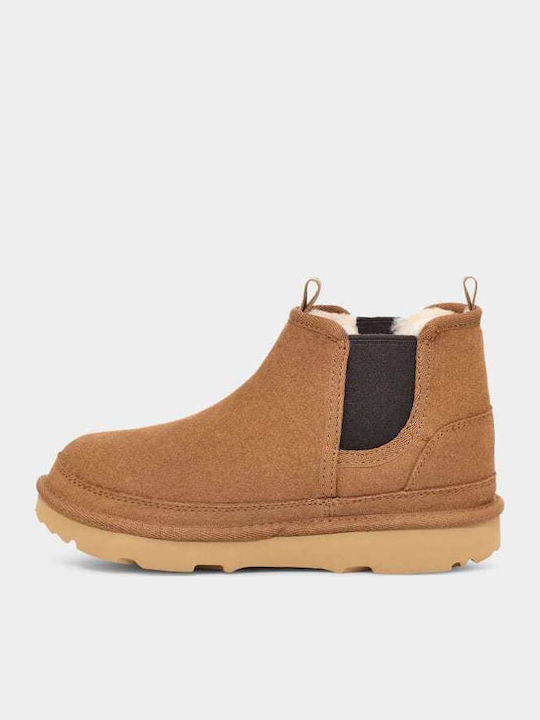 NEUMEL Suede Kids Boots Tabac Brown