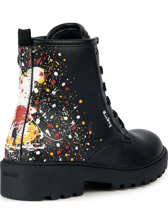 J Casey Lederne Kinderstiefel mit Reißverschluss Schwarz