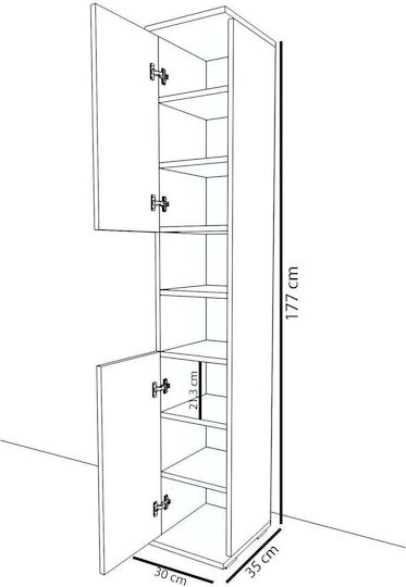 Elna Mobilier de Intrare cu Dulap pentru Pantofi 30x35x177buc