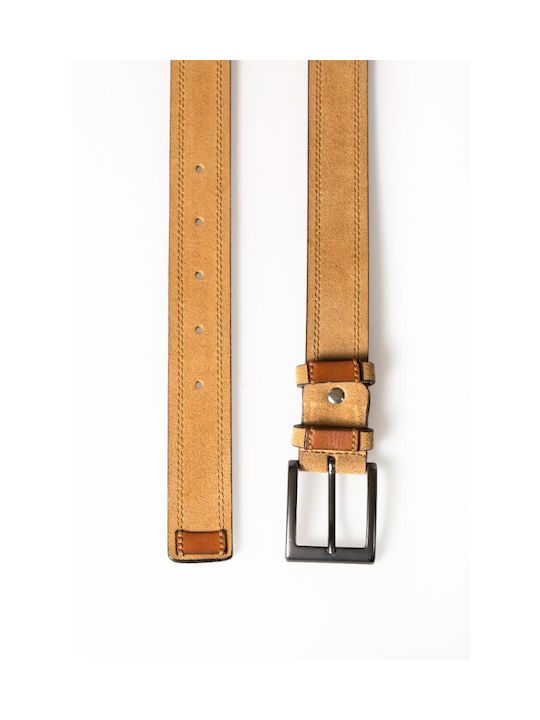 Bashaikov Men's Leather Belt Beige