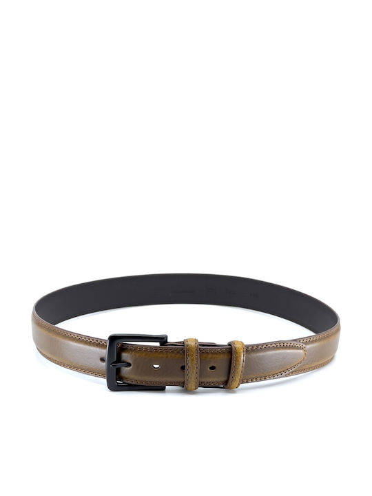 Wide Men's Belt Leather Brown