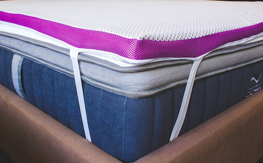 Como felt & wadding producers Mattress Topper Memory Foam 3D Single Memory Foam with Removable Cover & Elastic Straps 90x200x4cm