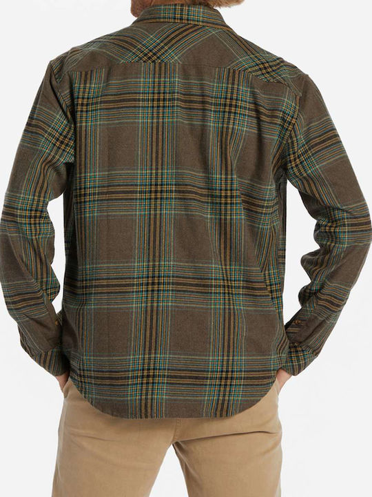 Coastline Long-sleeved Flannel Shirt Checked Brown