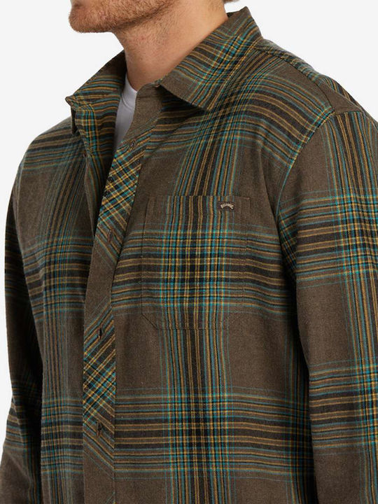 Coastline Long-sleeved Flannel Shirt Checked Brown