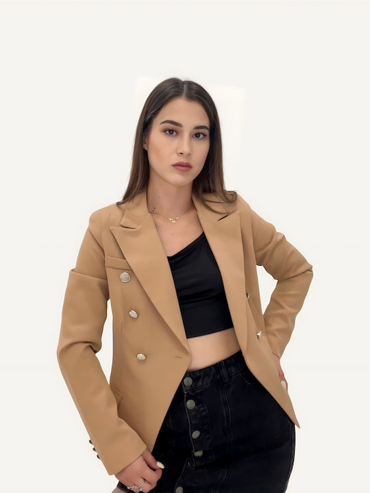 Sateen Женски Сако Кафяв