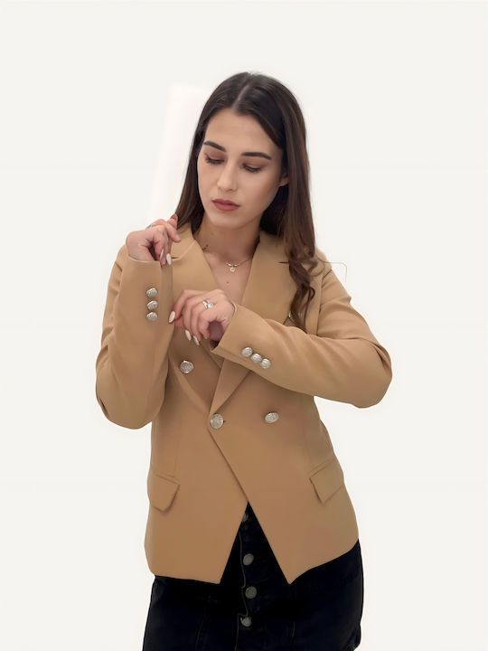 Sateen Женски Сако Кафяв
