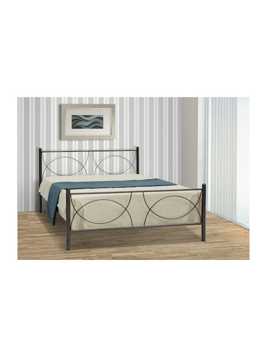 Cup Bed Metal Brown for Mattress 110x190cm