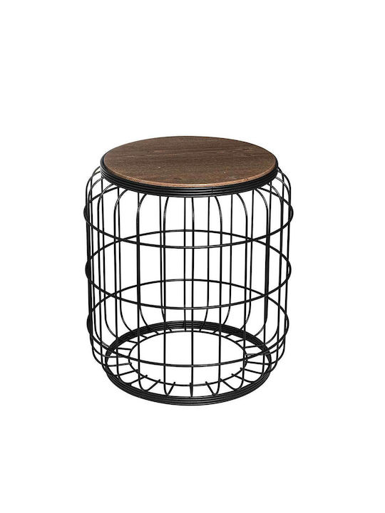 Round Side Table TBH-07 Black L42xW42xH46cm