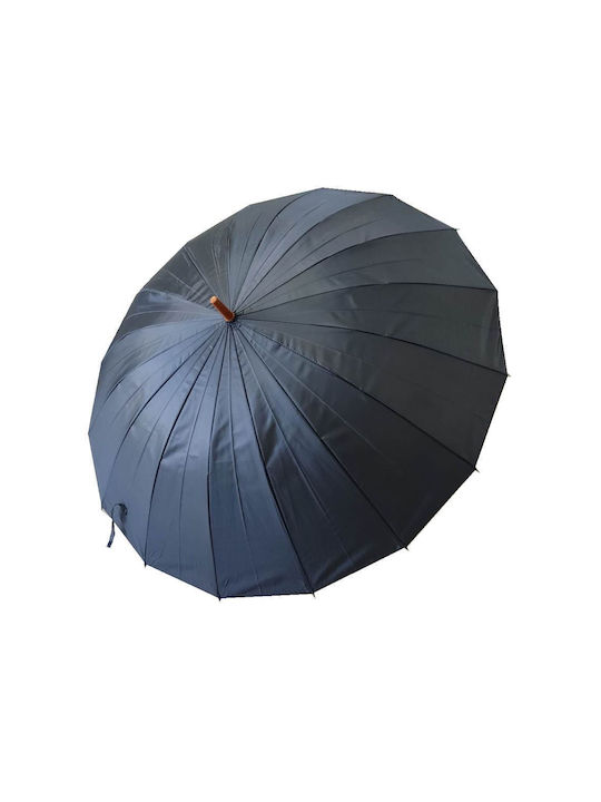 Winddicht Regenschirm mit Gehstock Marineblau