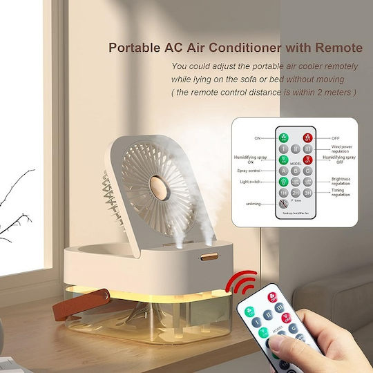USB Fan with Water and Lighting 10W White 801208_W 6972113801208W