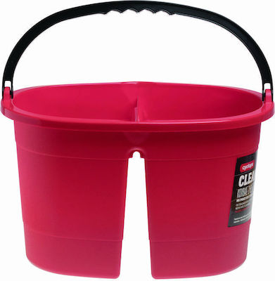 Cyclops Mop Bucket with Wheels Plastic Capacity 16lt Red