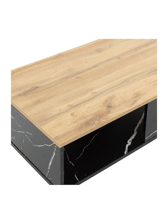Mese De Cafea Rectangular Central Moses Din Lemn Bej L90xL54xÎ37.5cm