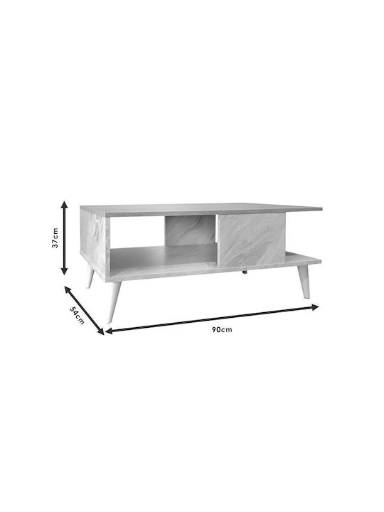 Rectangular Central Coffee Table Moses Wooden Beige W90xL54xH37.5cm