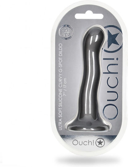 Shots Ultra Soft Glass Dildo with Balls and Suction Cup Gray 17cm