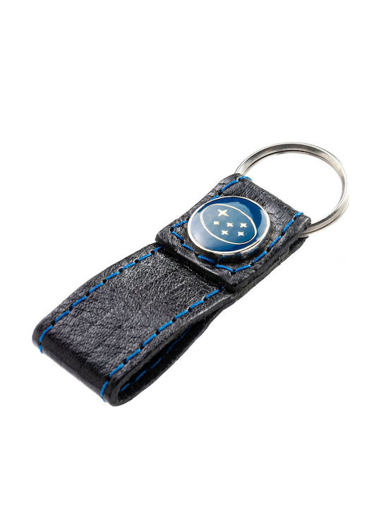 Subaru Leder Schlüsselanhänger Blau