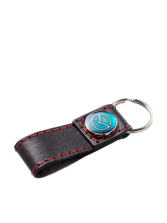 Mazda Leather Keychain Blue