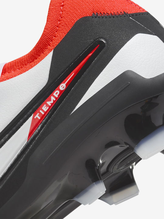 Nike Tiempo Legend 10 Pro Football Shoes with Cleats White / Bright Crimson / Black